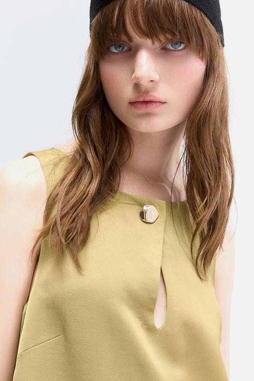 A-line dress - golden olive