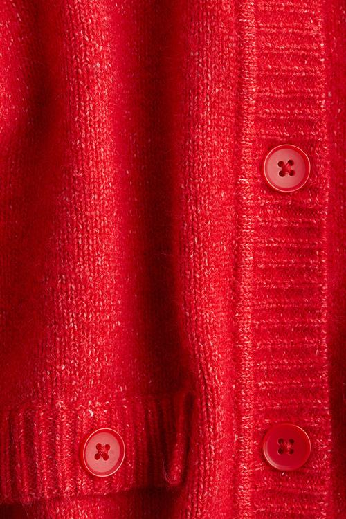 Short-sleeved cardigan - red marl