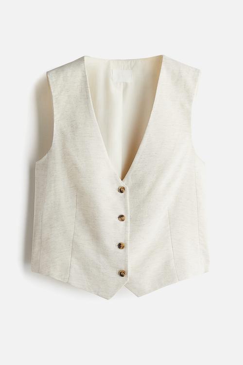 Tailored suit waistcoat - light beige marl