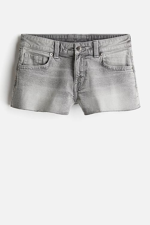 Denim mini shorts -  washed grey 