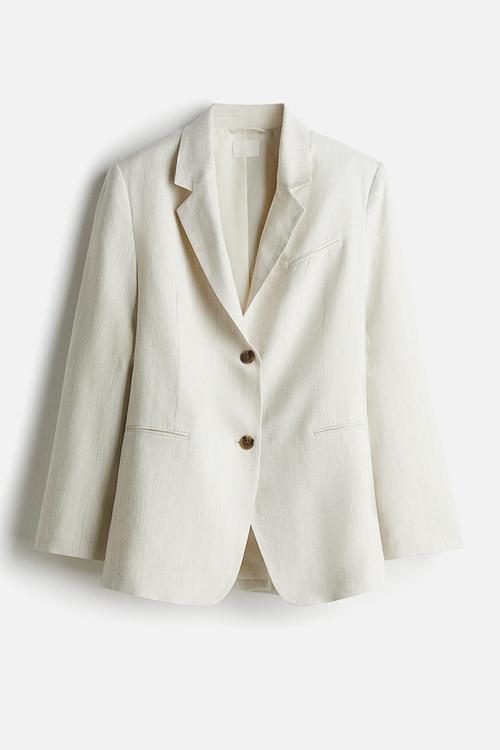 Linen-blend blazer - light grey