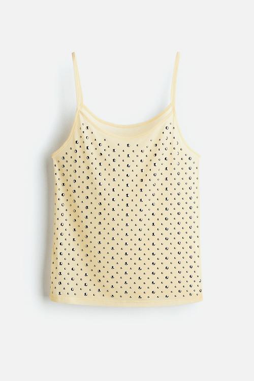 Studded strappy top - pale yellow