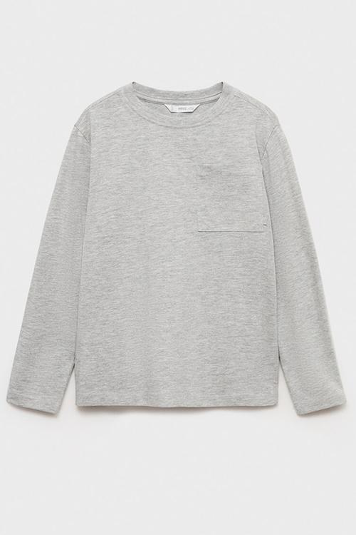Long-sleeved t-shirt with pocket - grey