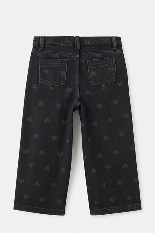 Straight Jean to Hearts -black denim 