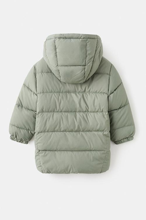 Hooded liner quilted  puffer - Light/Pastel Green