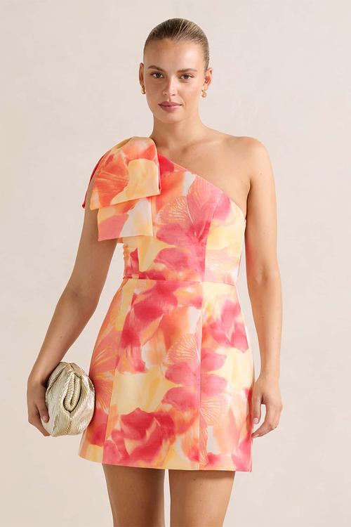 Darcy One Shoulder Bow Mini Dress