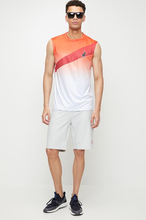 ASSANTE  Sport Sleeveless Abstract print Tee - Orange