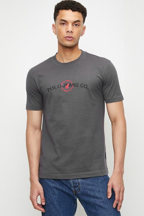 MTHO  PJC Ss Puff Logo Tee - Charcoal