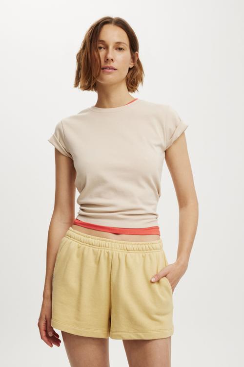 Mini Sweatshort - Washed Dijon