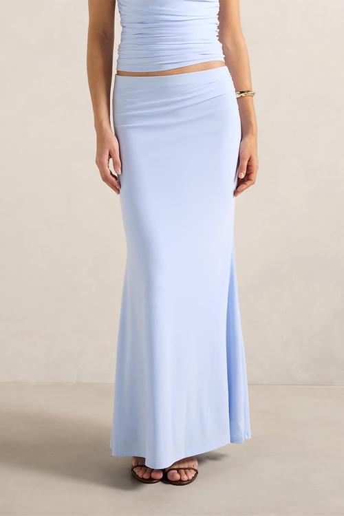 Mimi flute maxi skirt - sky blue co-ord b