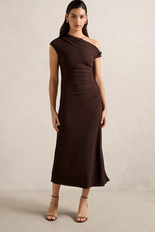 Paris Draped Mesh Midi Dress