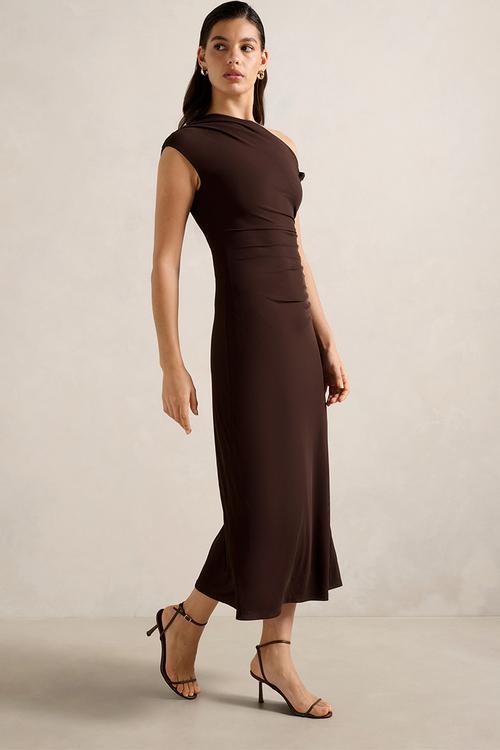 Paris Draped Mesh Midi Dress