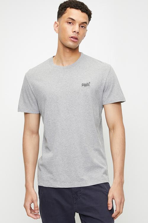 Essential logo emb tee - grey 