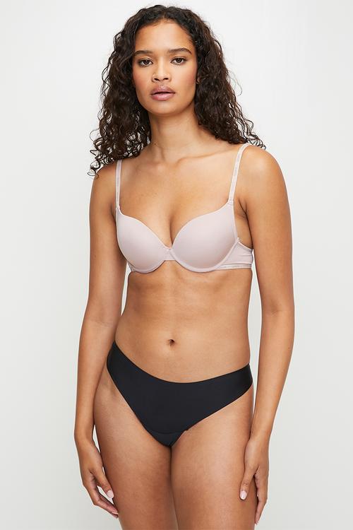 3pk t-shirt bra mf with branded elastic straps - mocha/white/black