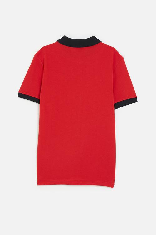 Boys dawson quarter zip short sleeve golfer - samba red