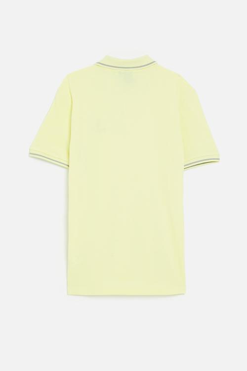 Boys rory embroidered short sleeve golfer - soft yellow