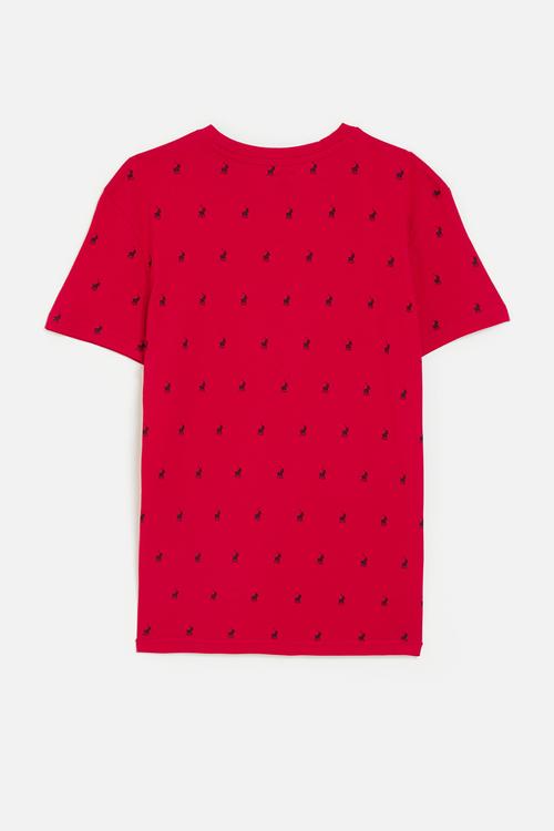 Boys sebastian monogram short sleeve tee - samba red