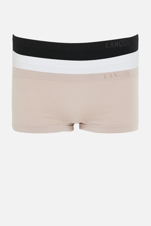 3pk plain seamless boyleg w/b print - black/mocha/white