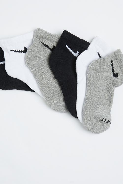 Nike dri-fit ankle socks 6-pack - dk grey heather/black