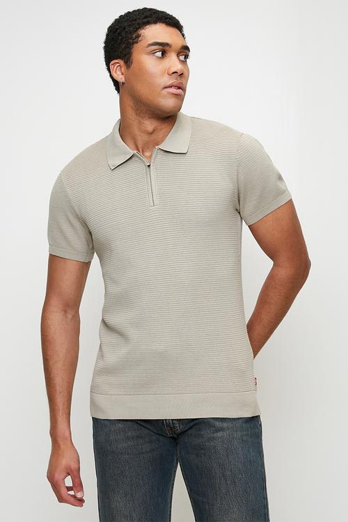 Structure zip polo - abbey stone