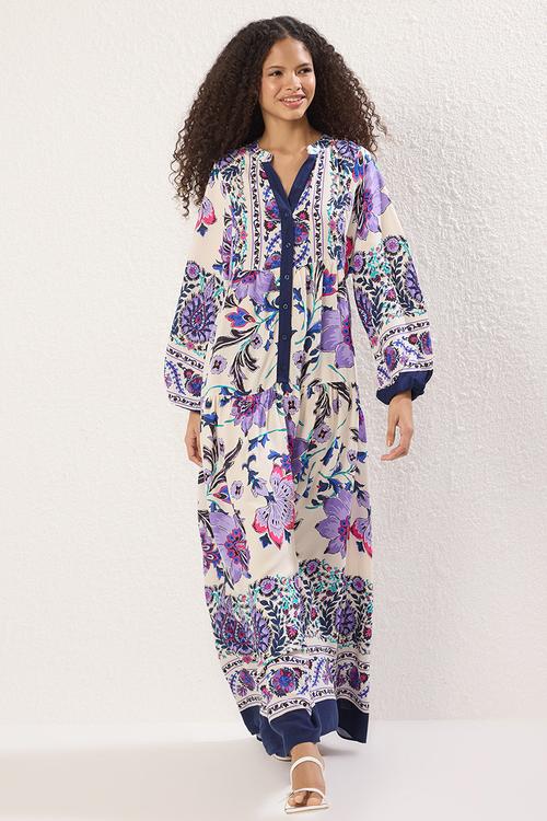 Viscose Woven Dress - Purple