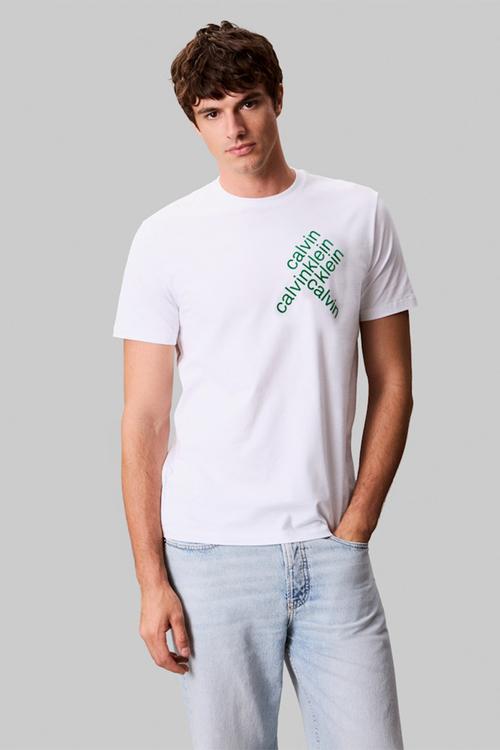 Ss 30S Eu Ck Bh Word Stack Graphic Tee - Brilliant White