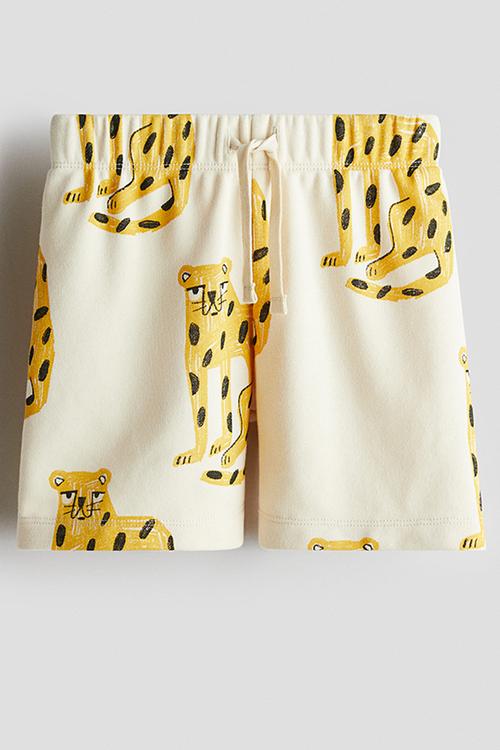 Printed sweatshorts - cream cheetahs