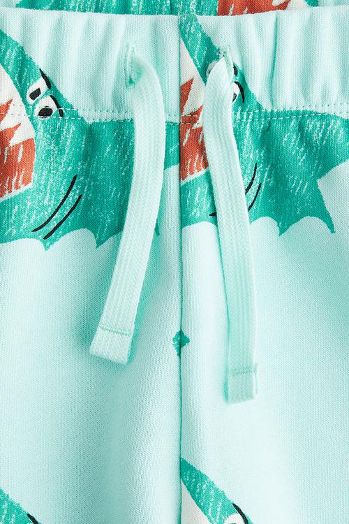 Printed sweatshorts - turquoise sharks