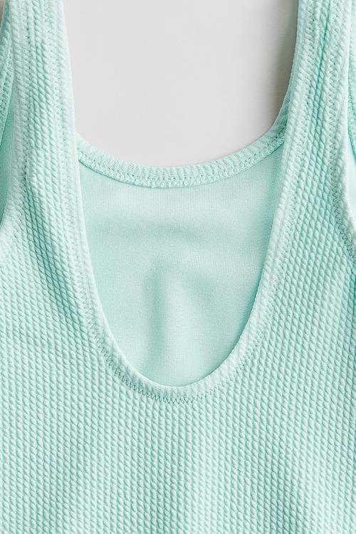 Textured swimsuit - turquoise