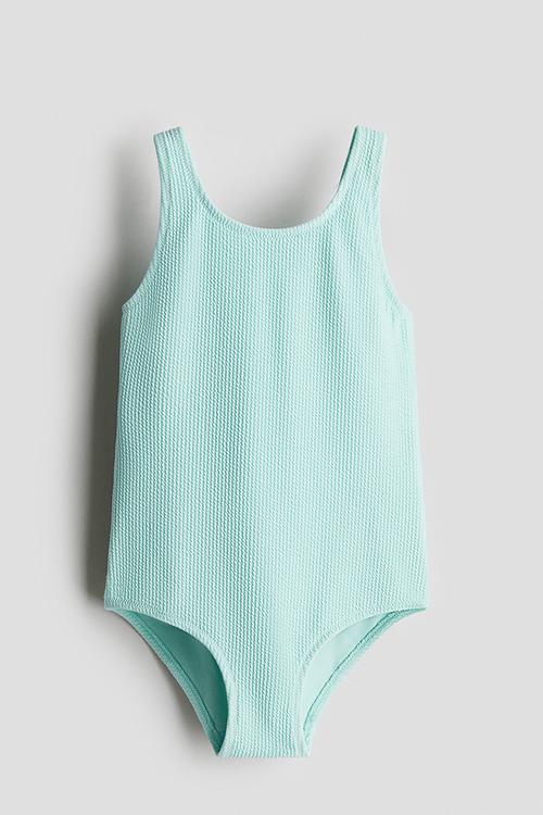 Textured swimsuit - turquoise