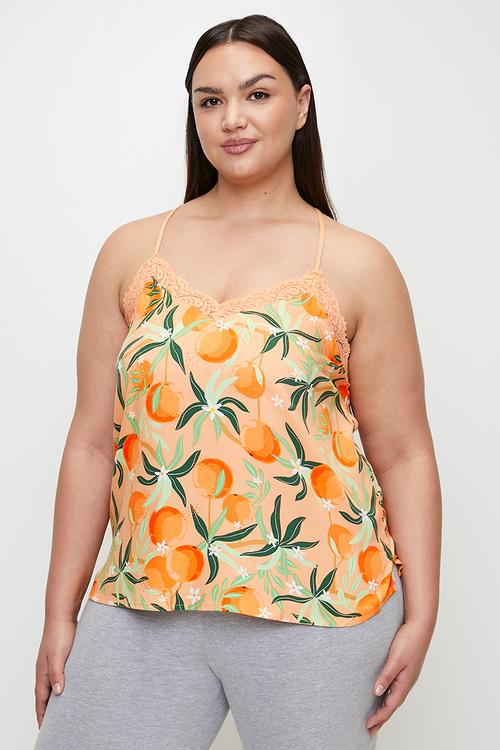 Plus Cami Woven Vibrant Summer - almost apricot