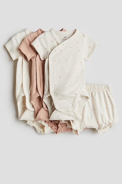 6-Piece jersey set - light beige/hearts