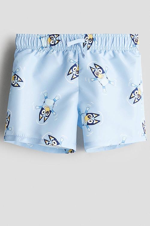 Printed swim shorts - light blue/bluey