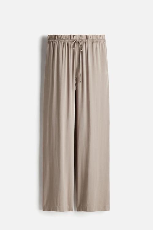 Wide pull-on trousers - greige