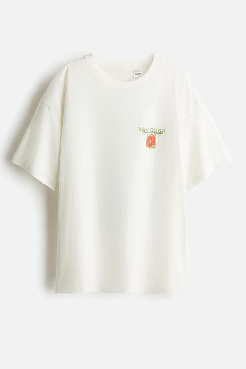 Oversized printed t-shirt - white & van gogh