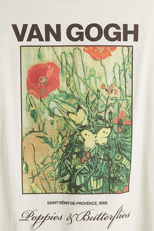 Oversized printed t-shirt - white & van gogh
