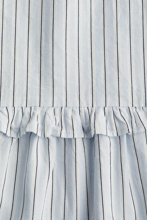 Cotton peplum top - light blue striped