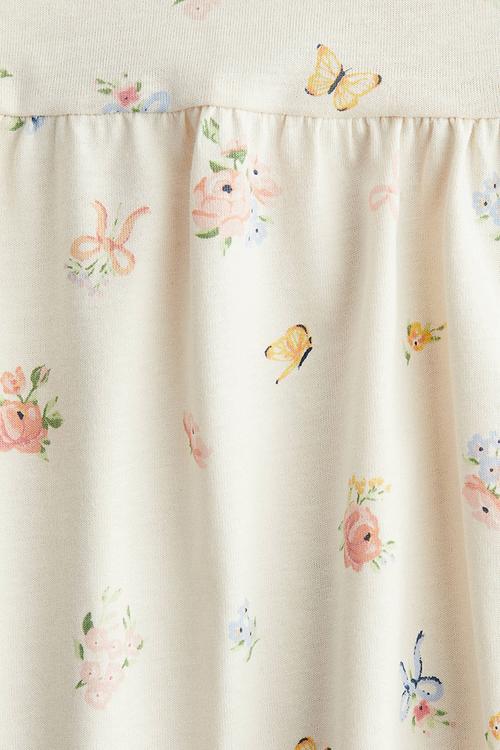 Patterned cotton dress - cream/patterned