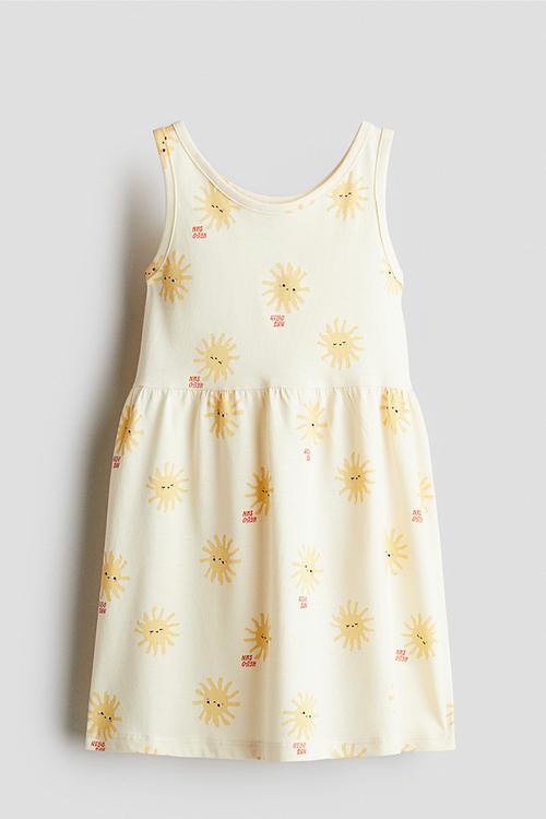 Patterned cotton dress - light yellow/hello sun