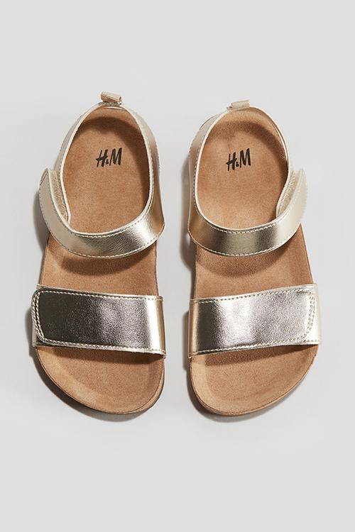 Ankle strap sandals - gold