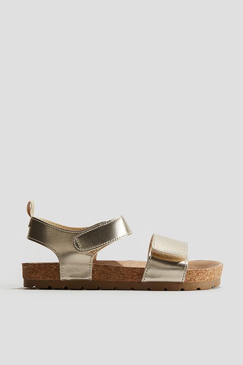 Ankle strap sandals - gold