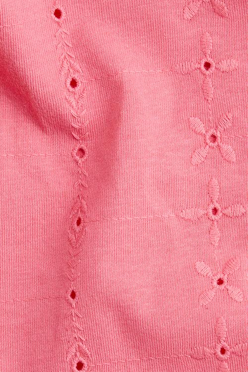 Broderie anglaise top - hot pink