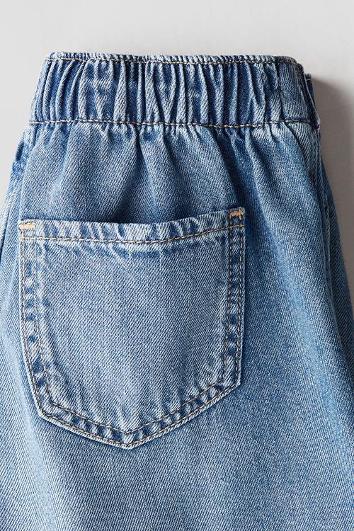 Cotton denim skort - denim blue