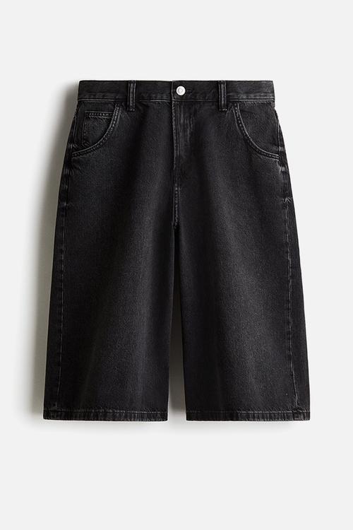 Super baggy denim shorts - denim black