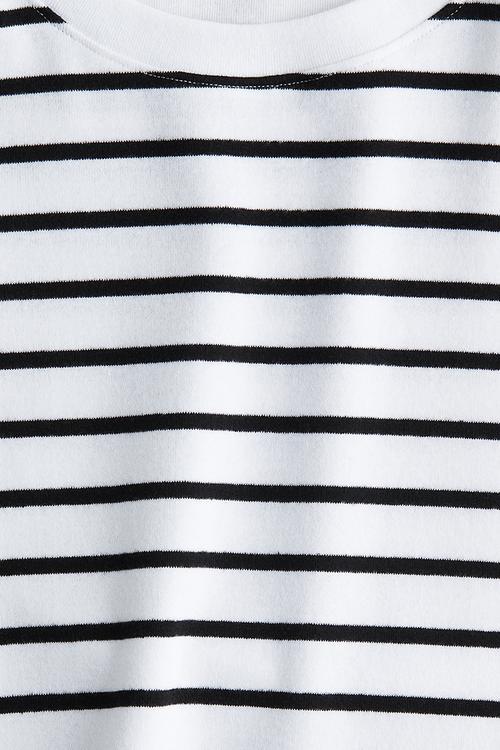 Short-sleeved jersey dress - white/striped 