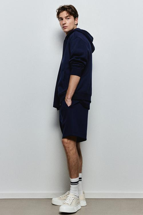 Regular fit sweatshorts - navy blue
