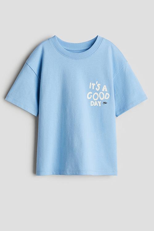 Printed T-shirt - blue/it's a good day
