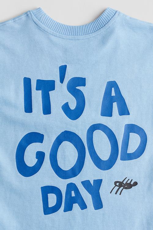 Printed T-shirt - blue/it's a good day