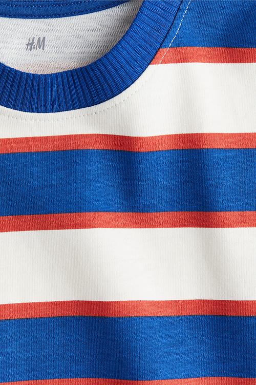 Printed T-shirt - blue/striped