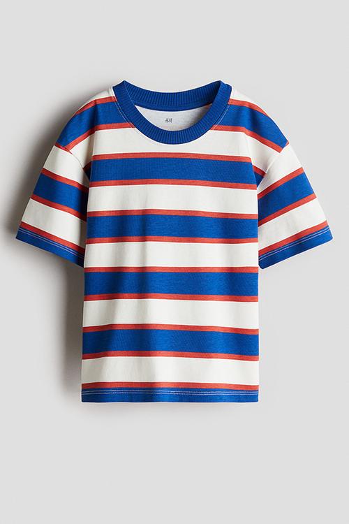 Printed T-shirt - blue/striped